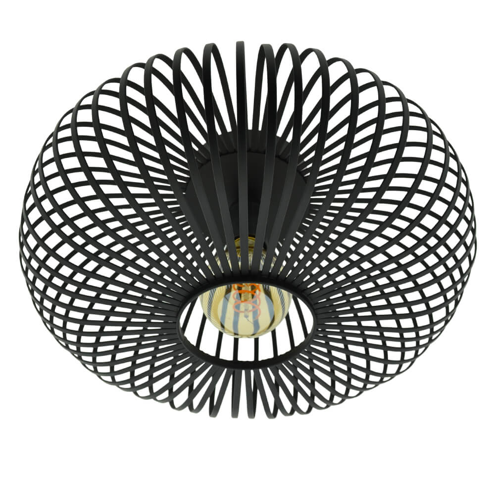Plafonnier noir Gabbia Rond Ø 40cm Lyora 8716803509573