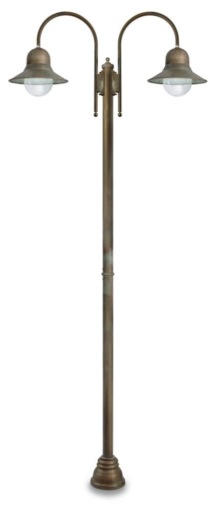 Lampe sur pied Campanula L - laiton vieilli 2 lumières