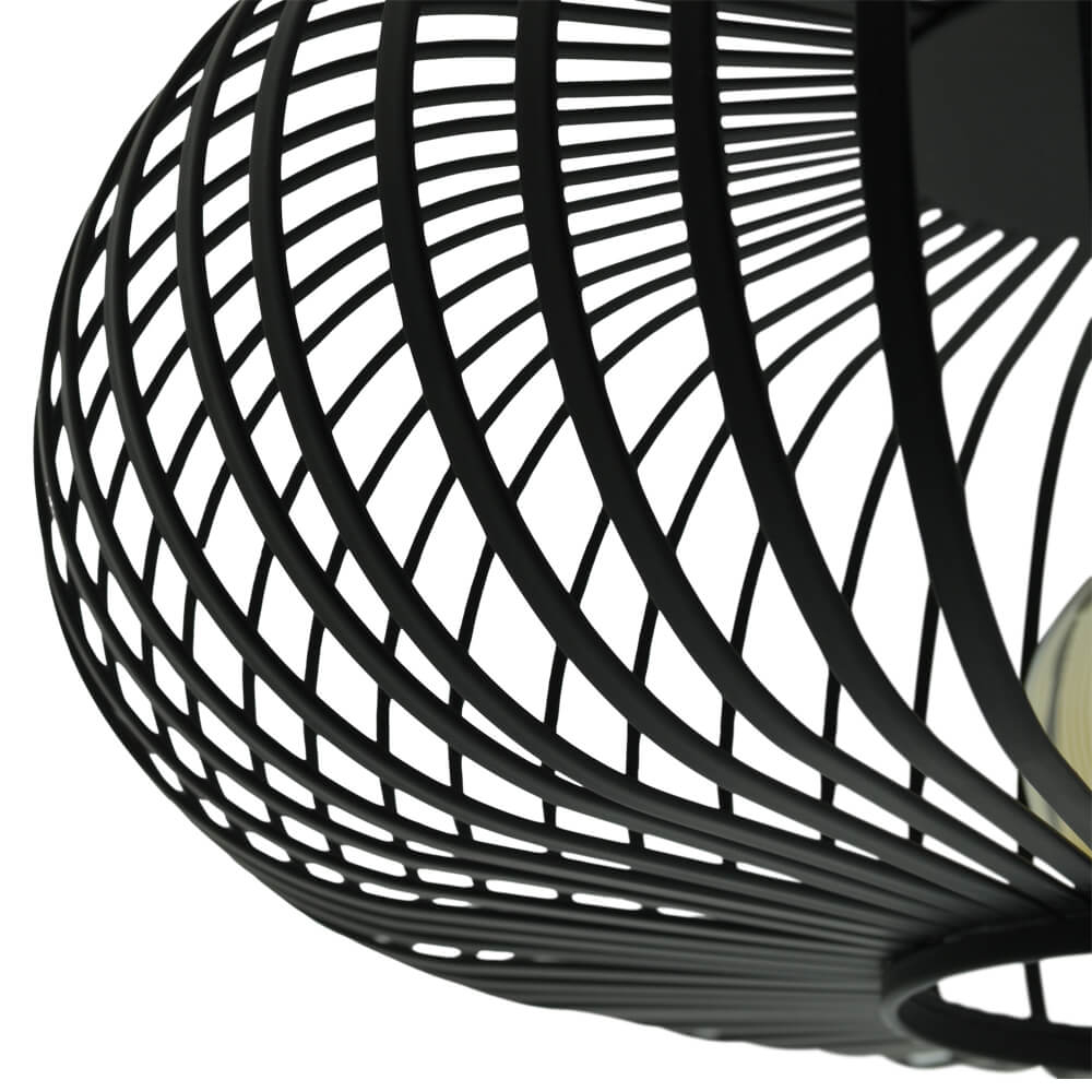 Plafonnier noir Gabbia Rond Ø 40cm Lyora 8716803509573