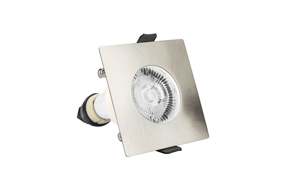 Spot encastré en acier inoxydable EvoFire GU10 - carré