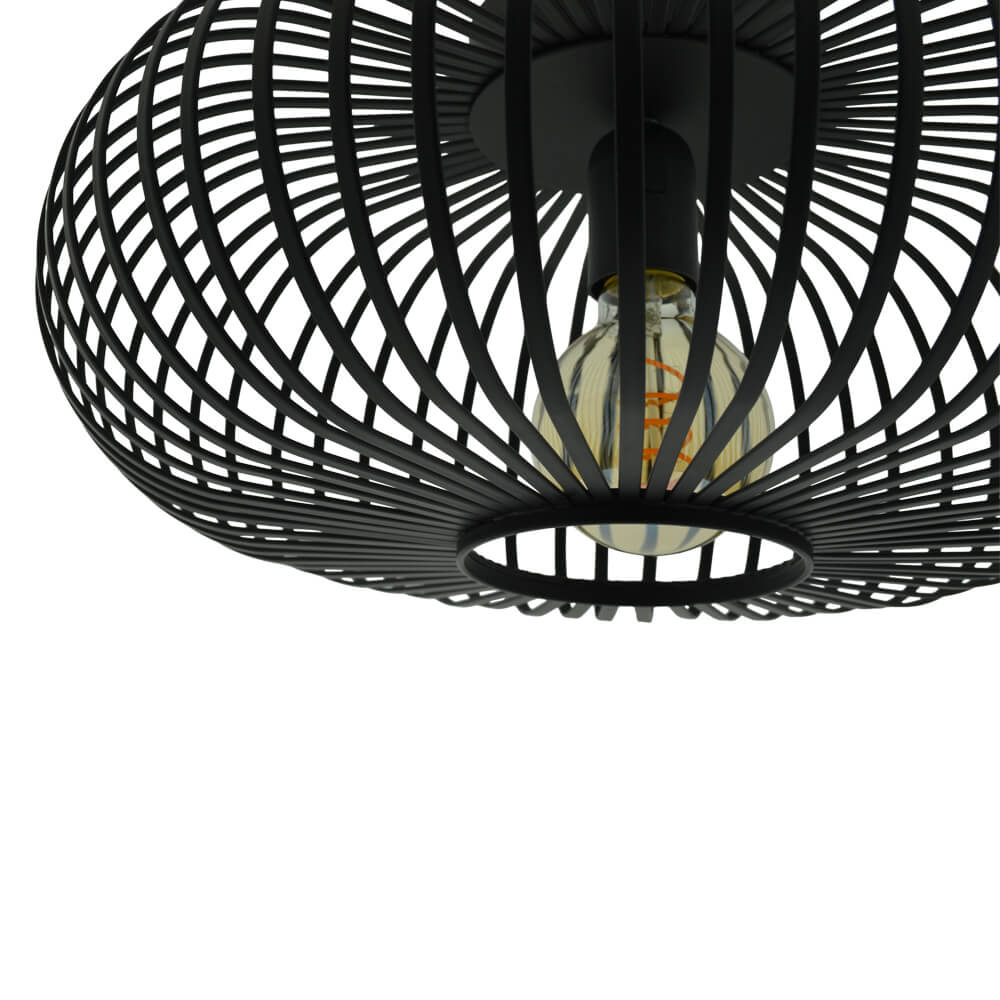 Plafonnier noir Gabbia Rond Ø 40cm Lyora 8716803509573