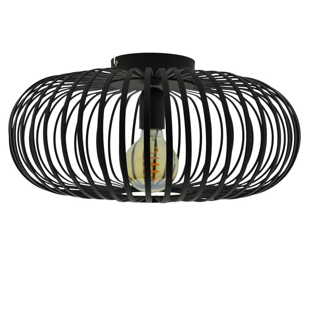 Plafonnier noir Gabbia Rond Ø 40cm Lyora 8716803509573