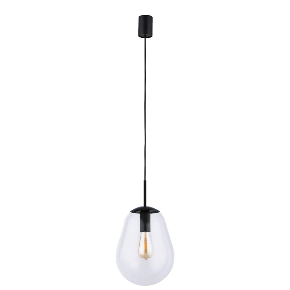 Lampe suspendue Ø 22cm Pear Small noir avec verre transparent Nowodvorski 5903139780094